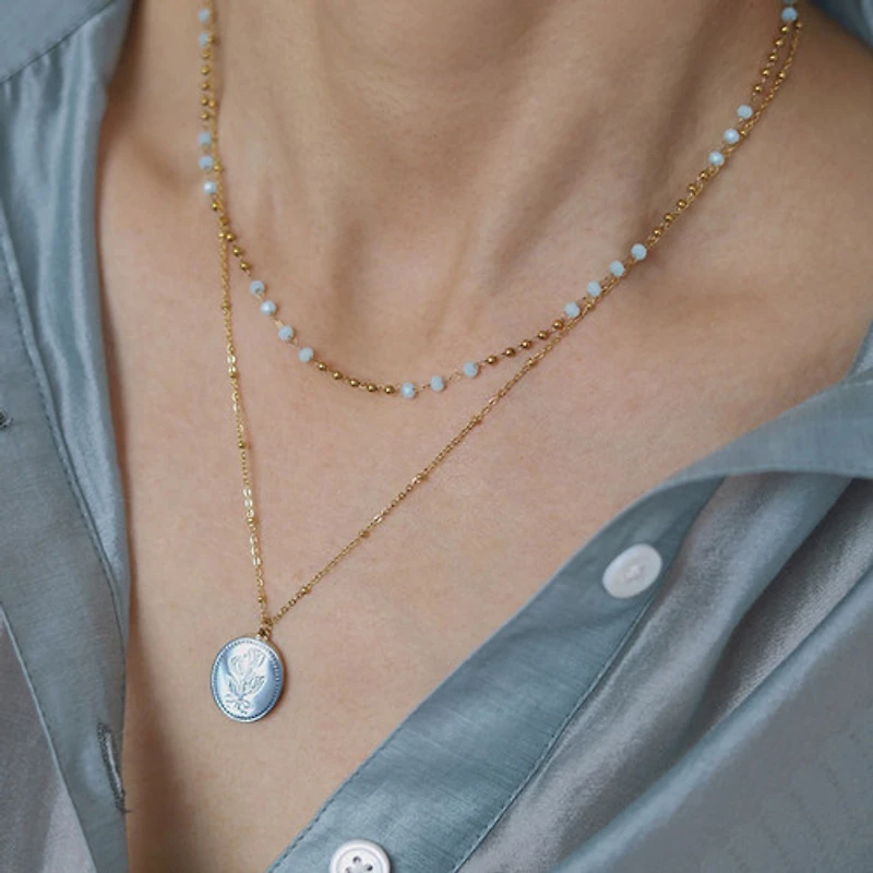 Floral Coin Necklace