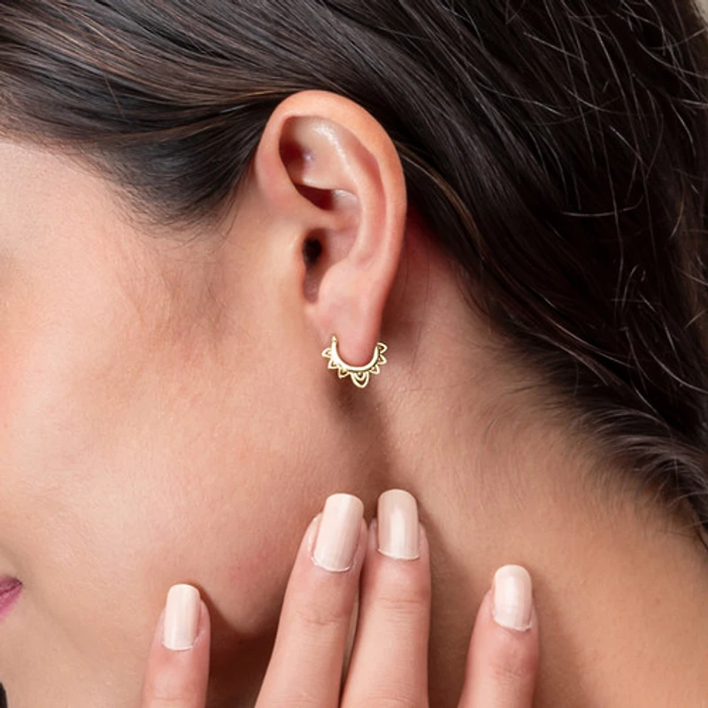 Layered Spike Mini Hoops