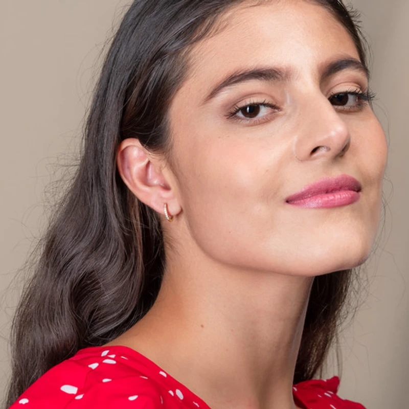 Gold Studded Mini Hoops