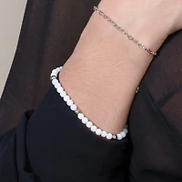 Braided Natural Crystal Bracelet (Classic Black & White)