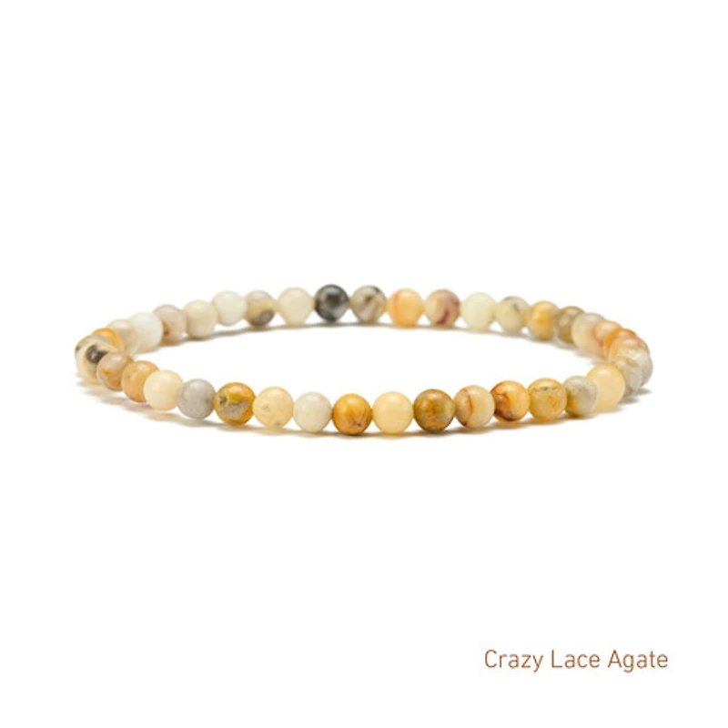 Elastic Natural Crystal Bracelet (Neutral Tones)