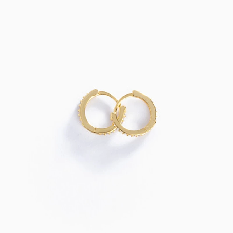 Gold Studded Mini Hoops