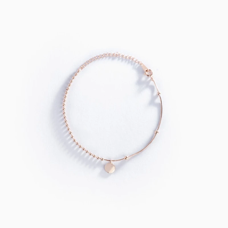 Rose Gold Circle Drop Bracelet