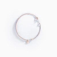 Rose Gold Circle Drop Bracelet