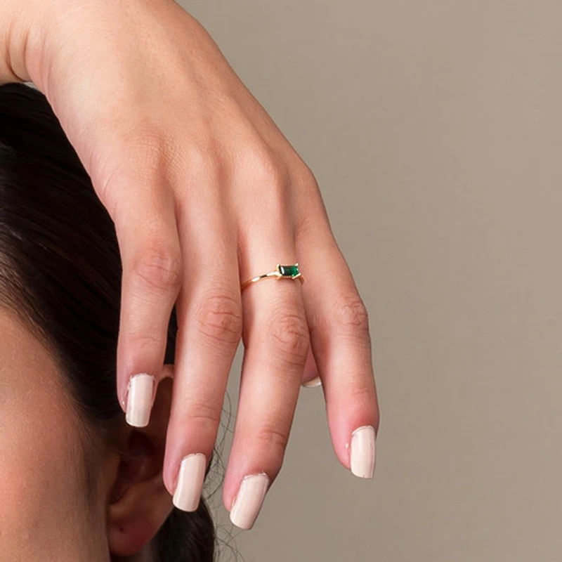 Emerald Cut Gold Ring