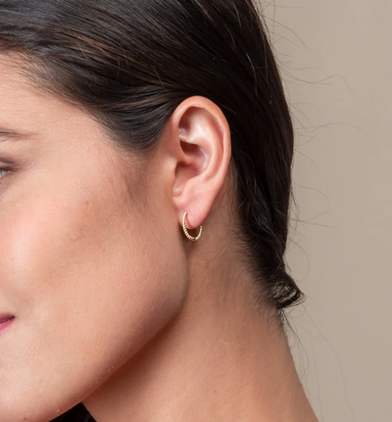 Ruched Gold Hoops