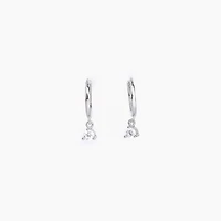 White Gold Diamond Drop Mini Hoops