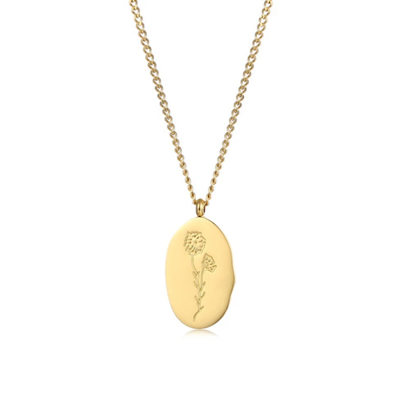 Gold Birth Flower Necklace