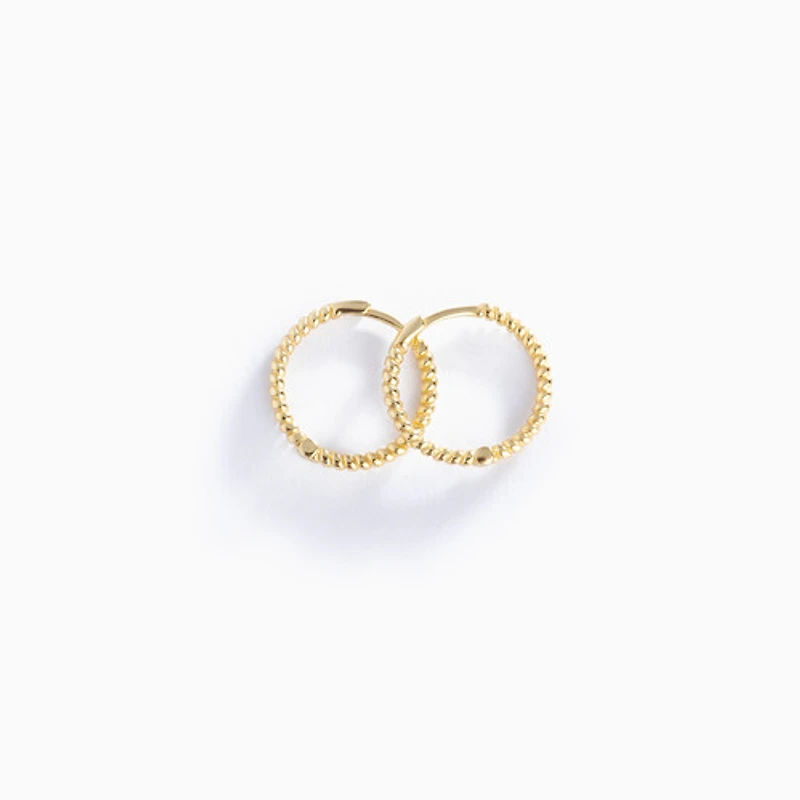 Ruched Gold Hoops