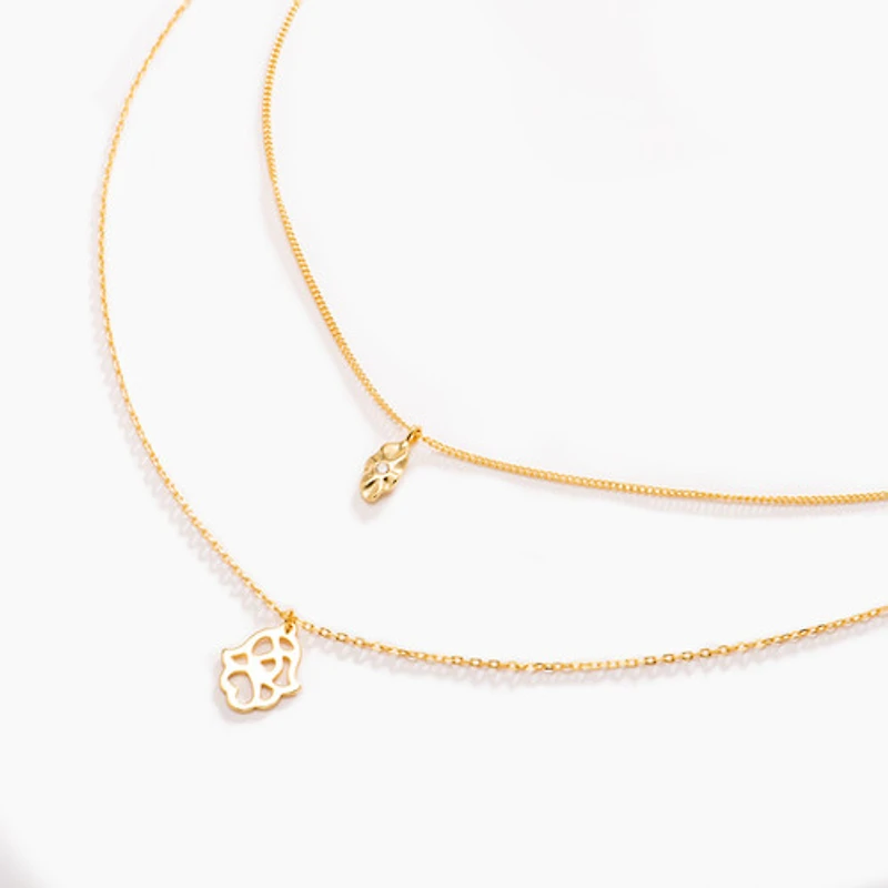 Hamsa Dual Layer Necklace