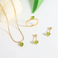 Gold Birthstone Heart Necklace