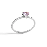 Steel Birthstone Heart Ring