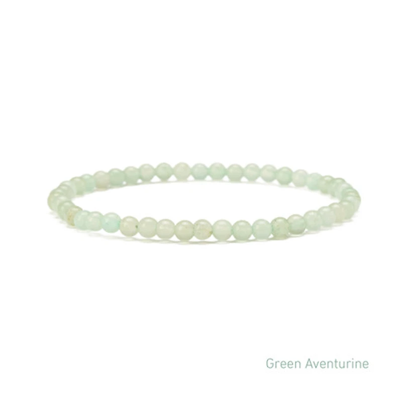 Elastic Natural Crystal Bracelet (Green & Blue Tones)