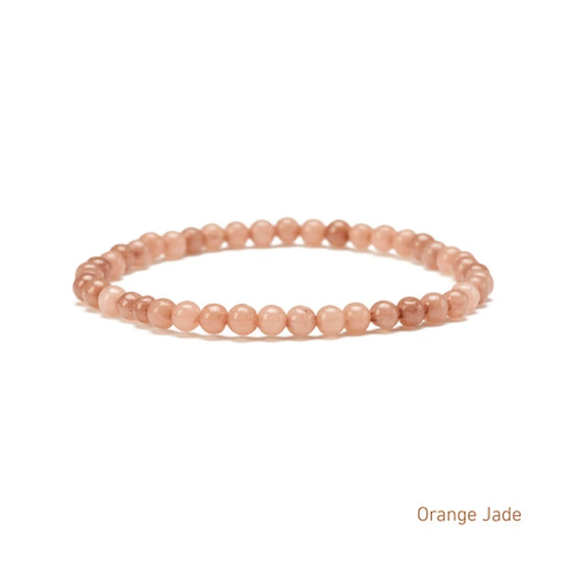 Elastic Natural Crystal Bracelet (Orange& Pink Tones)