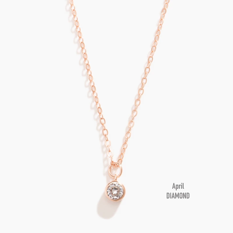 Vermeil Rose Gold Birthstone Necklace