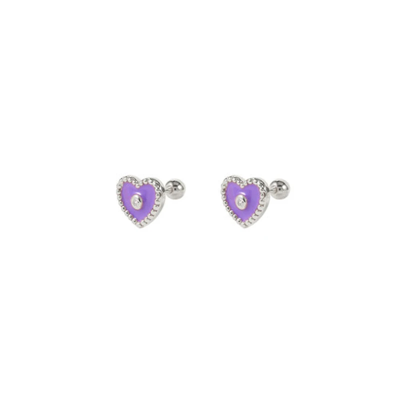 Color Heart Studs