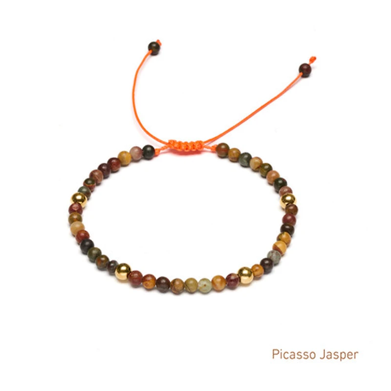 Braided Natural Crystal Bracelet (Autumn Hues)