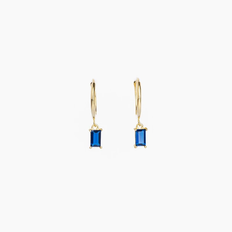 Gold Jewel Drop Huggie Hoops