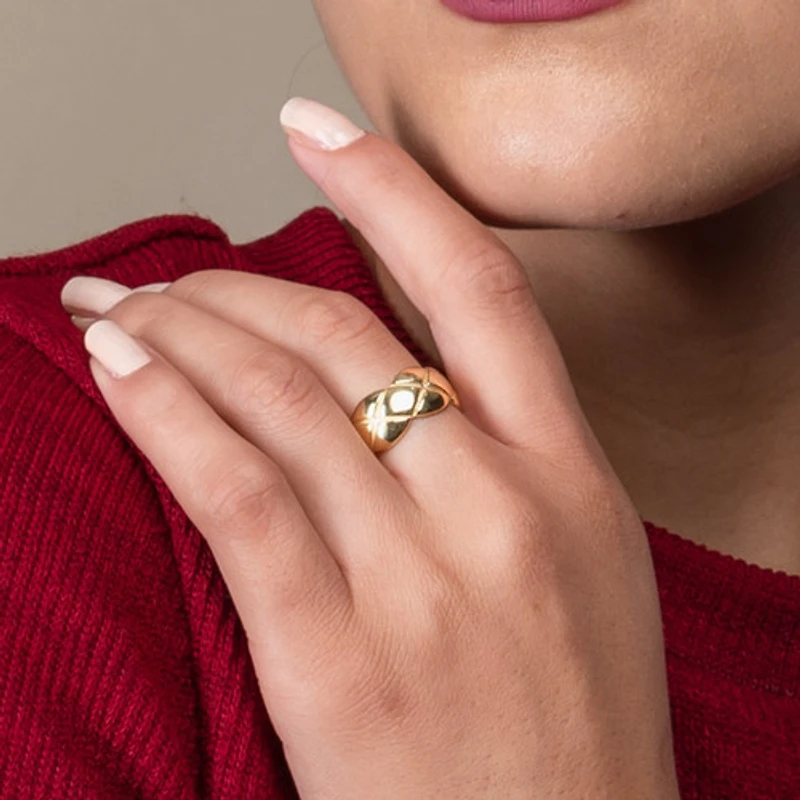 Puffed Dome Gold Ring