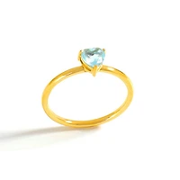 Gold Birthstone Heart Ring