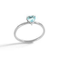 Steel Birthstone Heart Ring