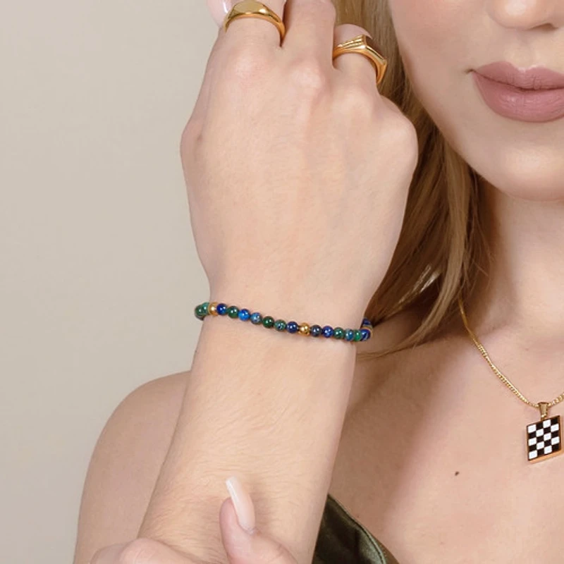 Braided Natural Crystal Bracelet (Depth of Blue)