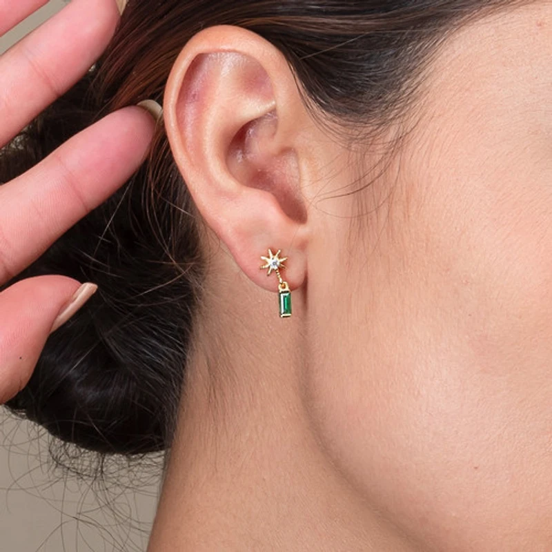 Green Asymmetrical Studs