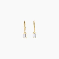 Gold Jewel Drop Huggie Hoops