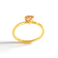 Gold Birthstone Heart Ring