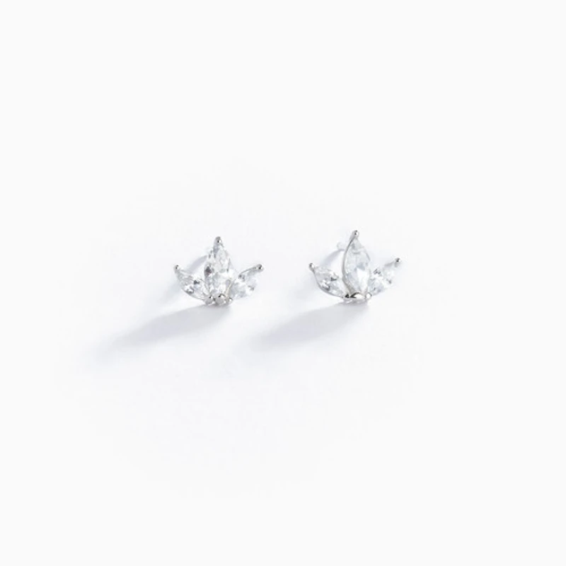 Gold Studded Trinity Earrings