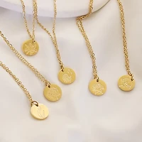 Coined Birth Flower Necklace