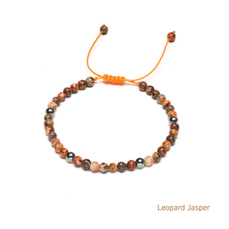Braided Natural Crystal Bracelet (Autumn Hues)
