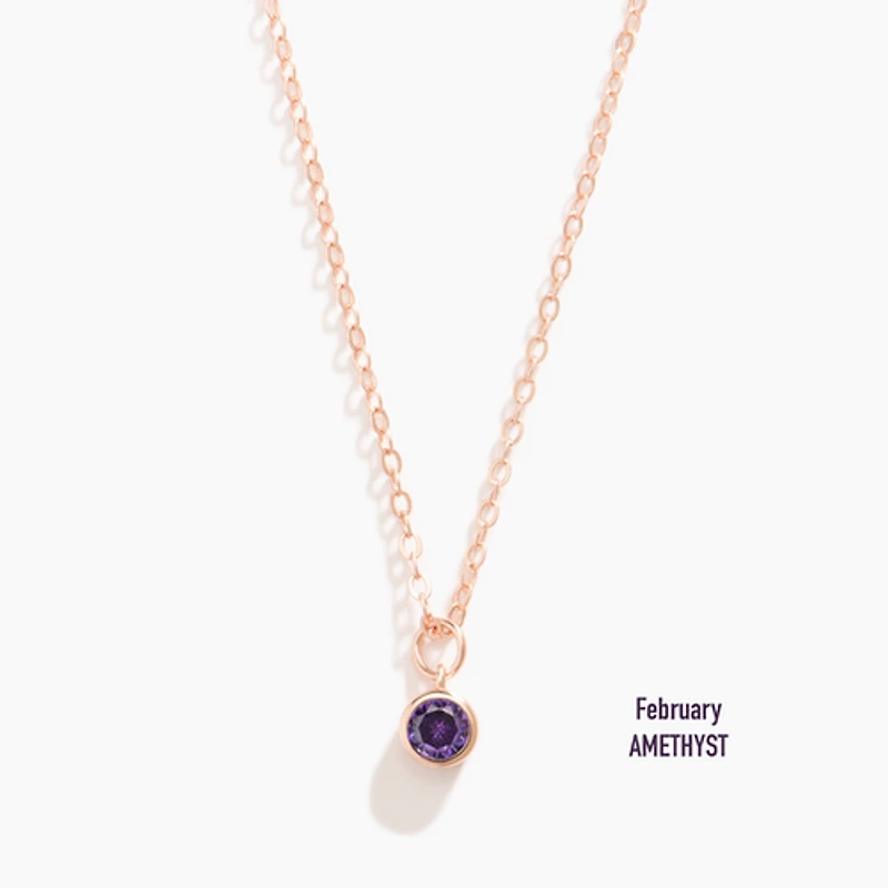 Vermeil Rose Gold Birthstone Necklace