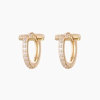 Gold T Hoops