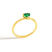 Gold Birthstone Heart Ring