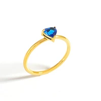 Gold Birthstone Heart Ring