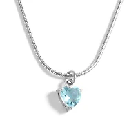 Steel Birthstone Heart Necklace
