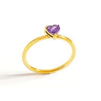 Gold Birthstone Heart Ring