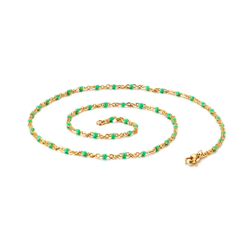 Color Beaded Chain Necklace
