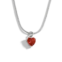 Steel Birthstone Heart Necklace