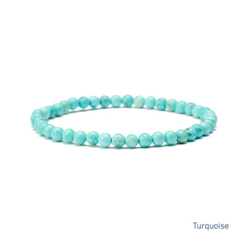 Elastic Natural Crystal Bracelet (Green & Blue Tones)