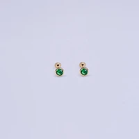 Green Gem Studs