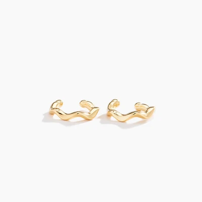 Gold Mini Wavy Ear Cuffs
