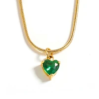 Gold Birthstone Heart Necklace