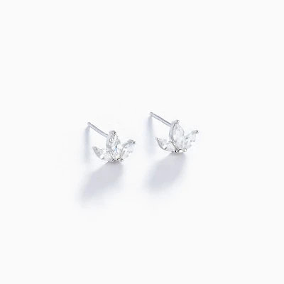 Gold Studded Trinity Earrings