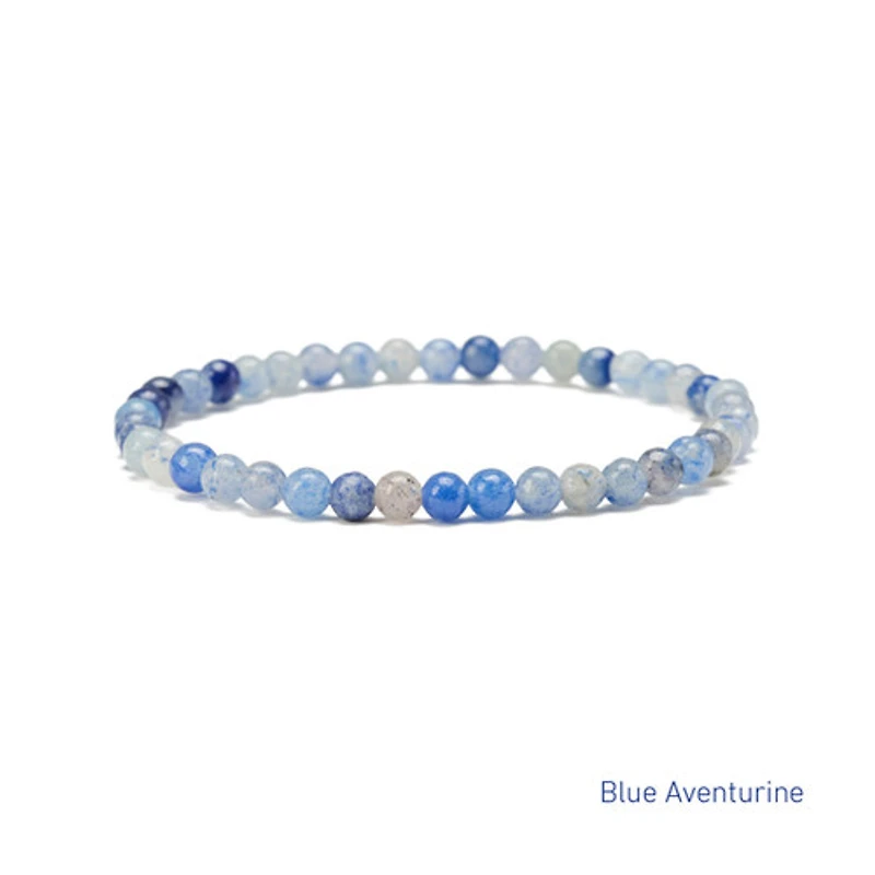 Elastic Natural Crystal Bracelet (Green & Blue Tones)