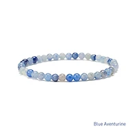 Elastic Natural Crystal Bracelet (Green & Blue Tones)