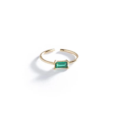 Emerald Cut Gold Ring