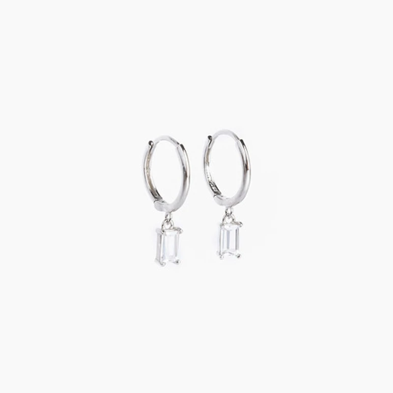 Gold Jewel Drop Huggie Hoops