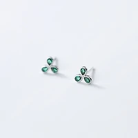 Three Pedal Emerald Studs
